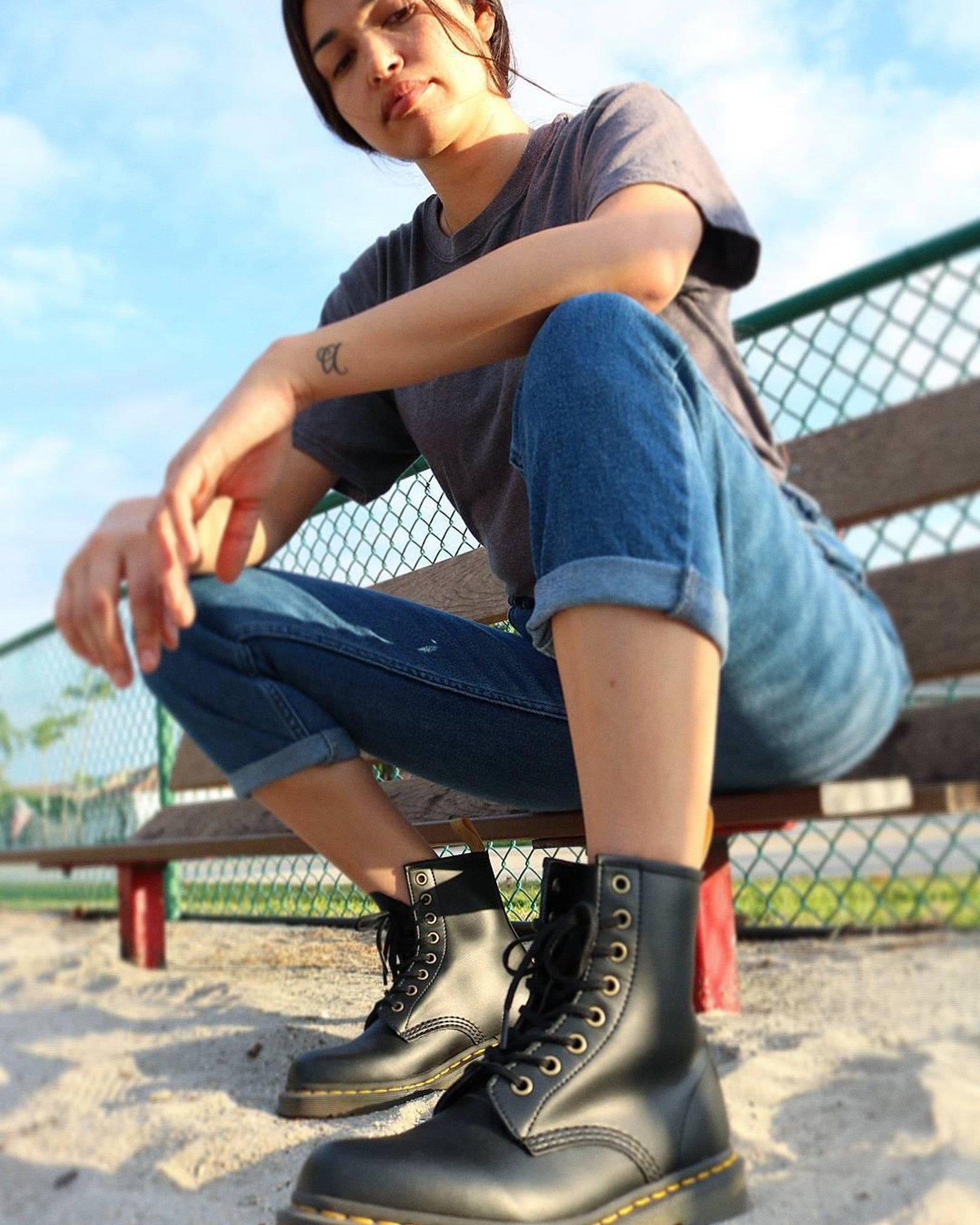 Bottes 1460 Felix Rub-Off en cuir vegan (cheville)