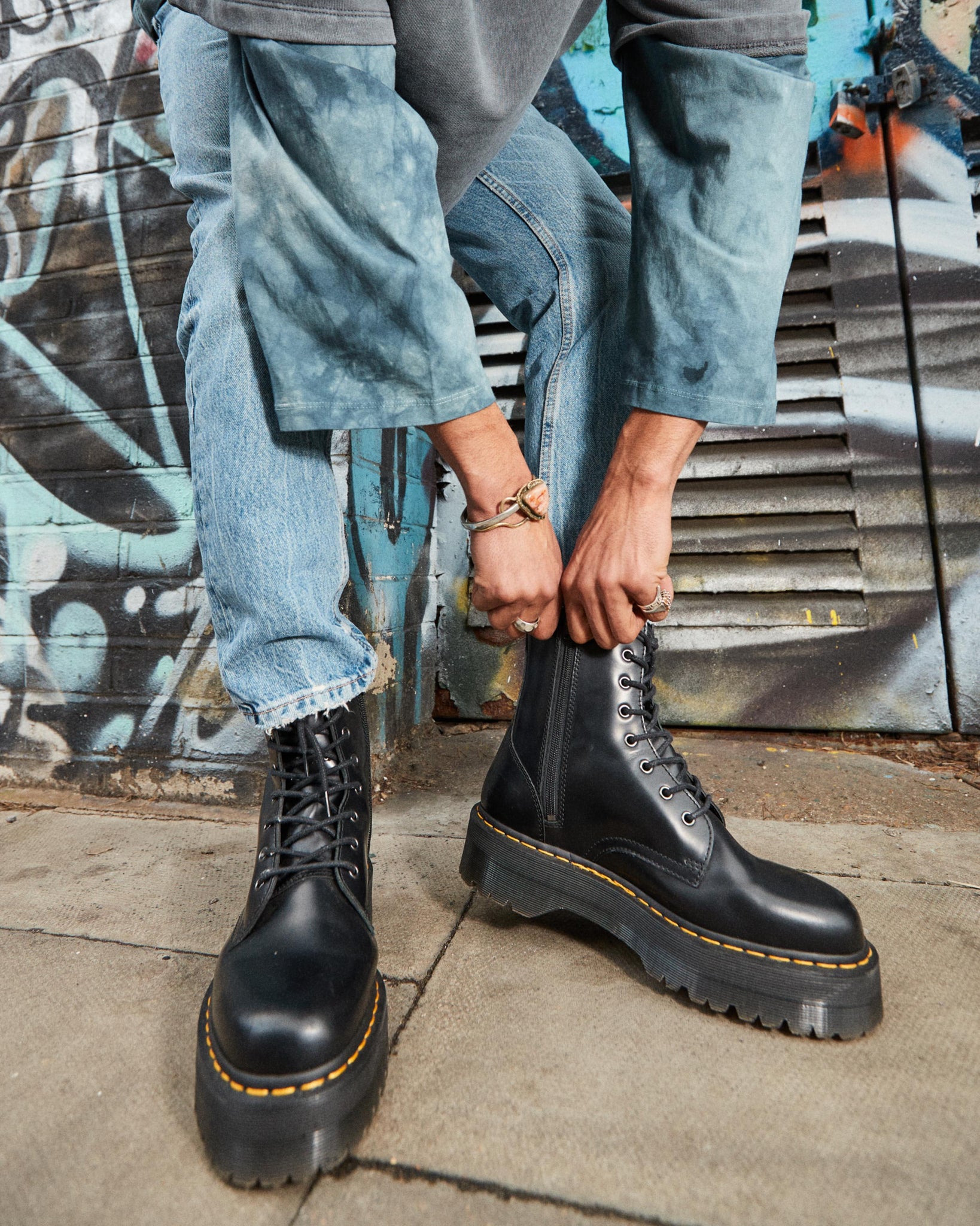 Bottes Jadon à plateforme en cuir lisse verni