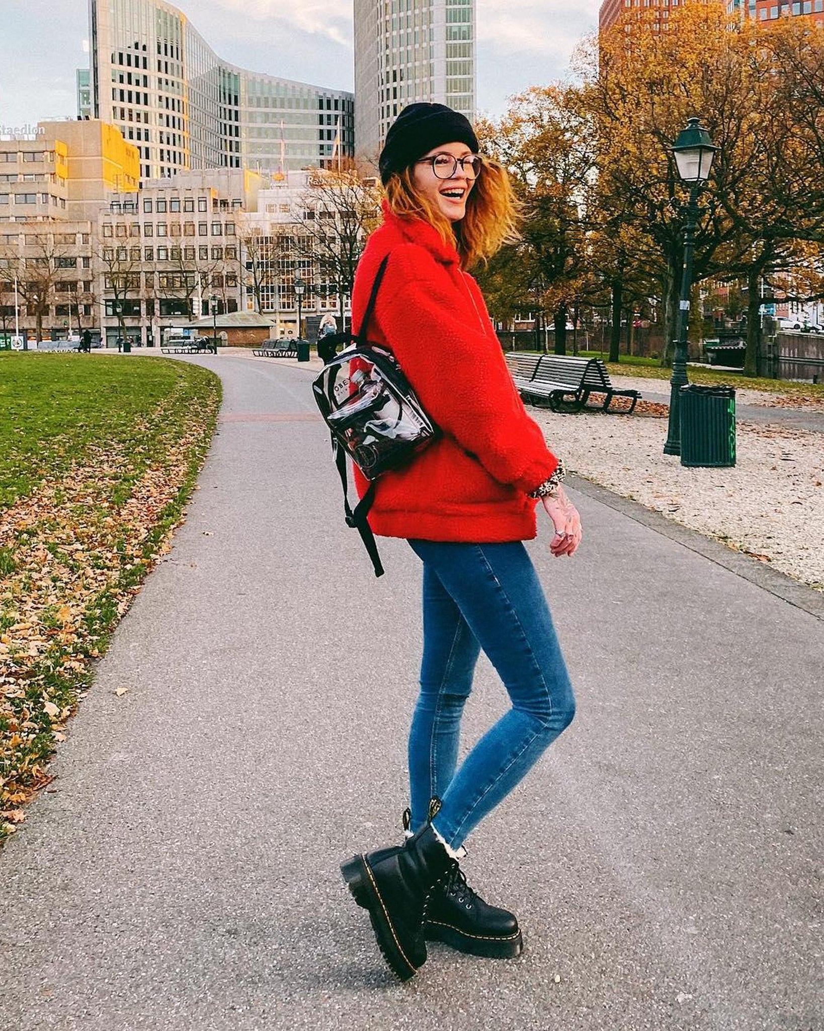 Bottes Jadon à plateforme en cuir Pisa souple avec doublure en fausse fourrure
