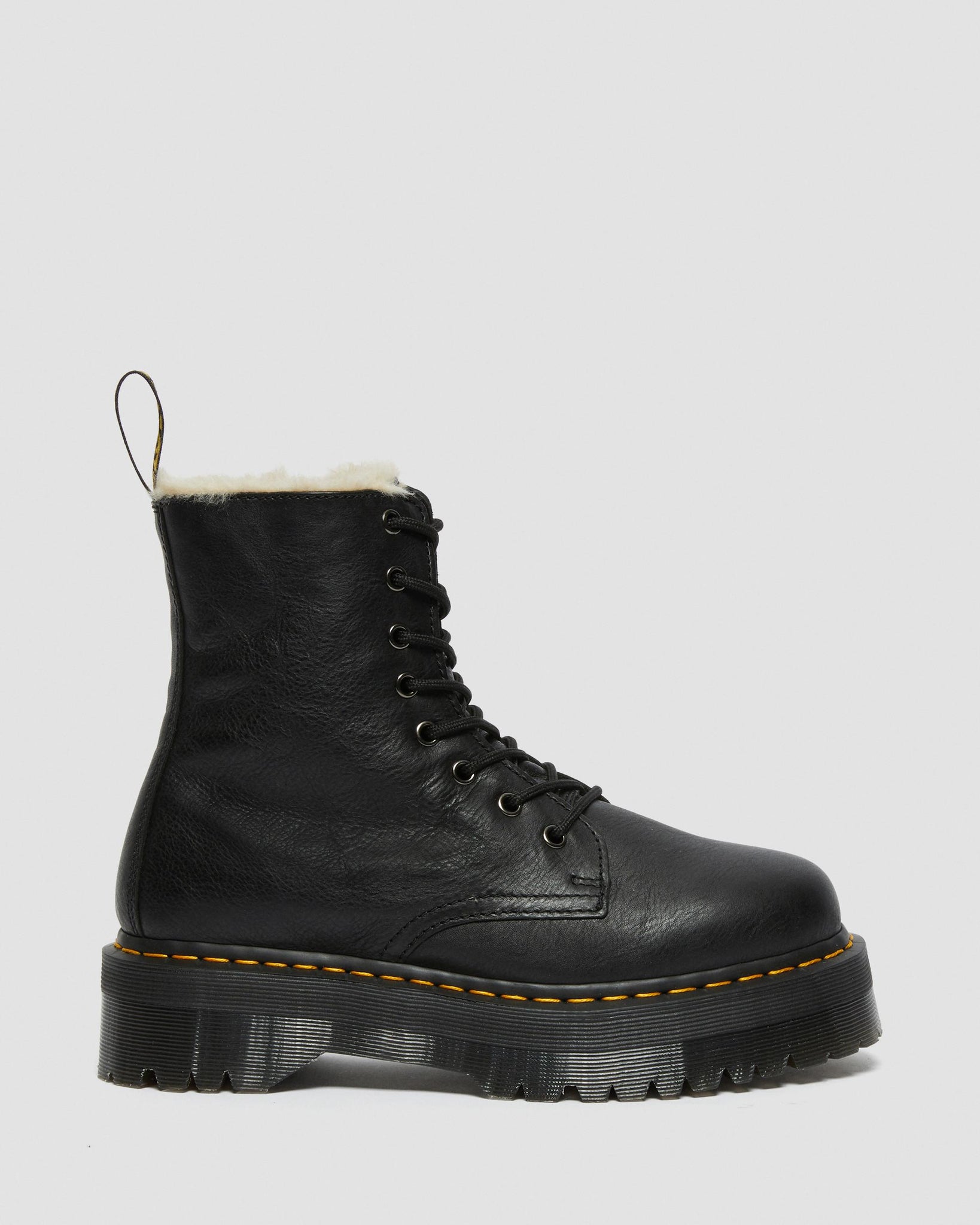 Bottes Jadon à plateforme en cuir Pisa souple avec doublure en fausse fourrure