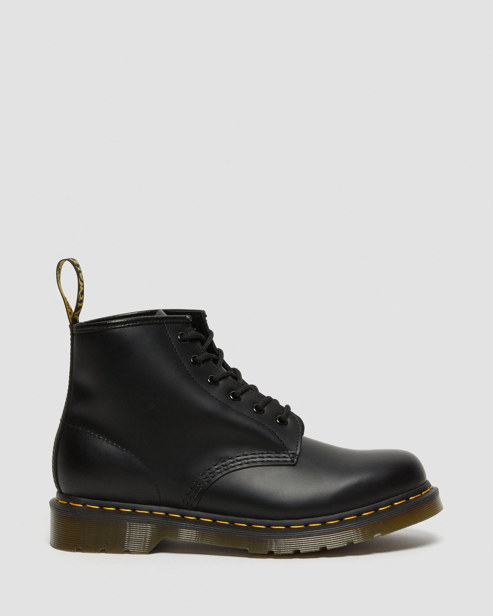 Bottines 101 en cuir lisse avec surpiqûre jaune