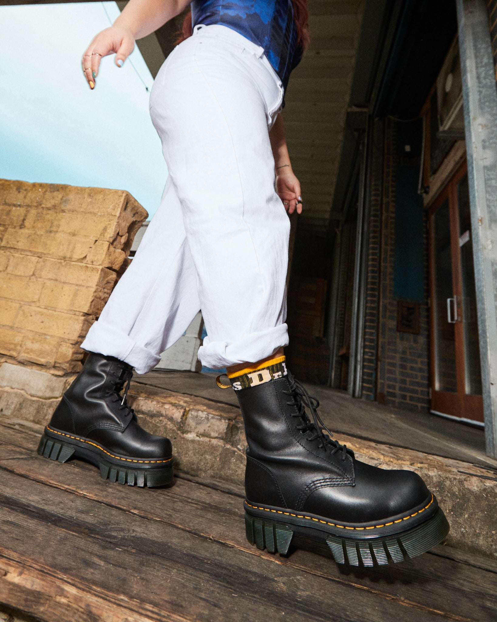 Bottes Audrick à 8 œillets en cuir souple Nappa Lux