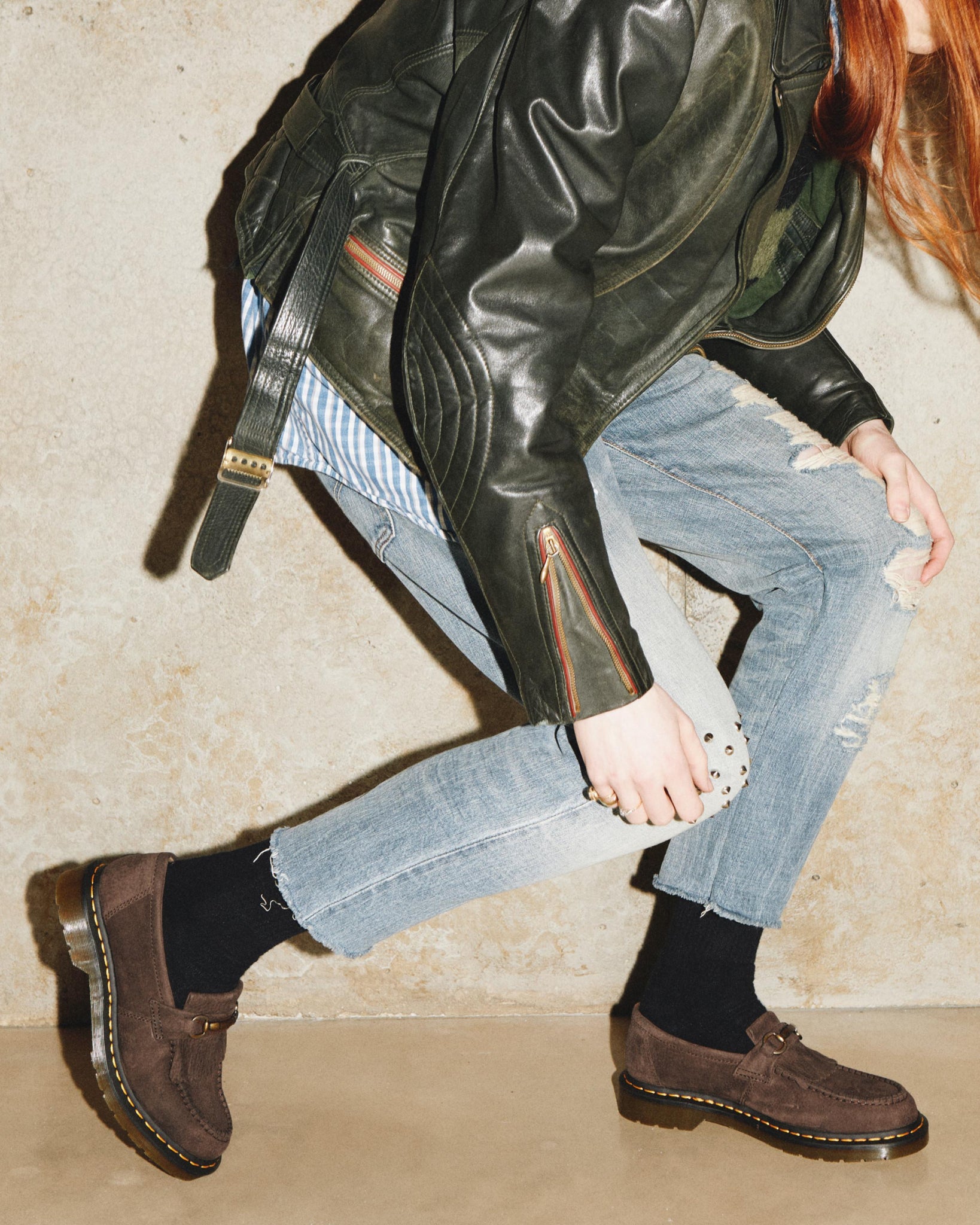 Mocassins Adrian Snaffle en cuir nubuck grainé