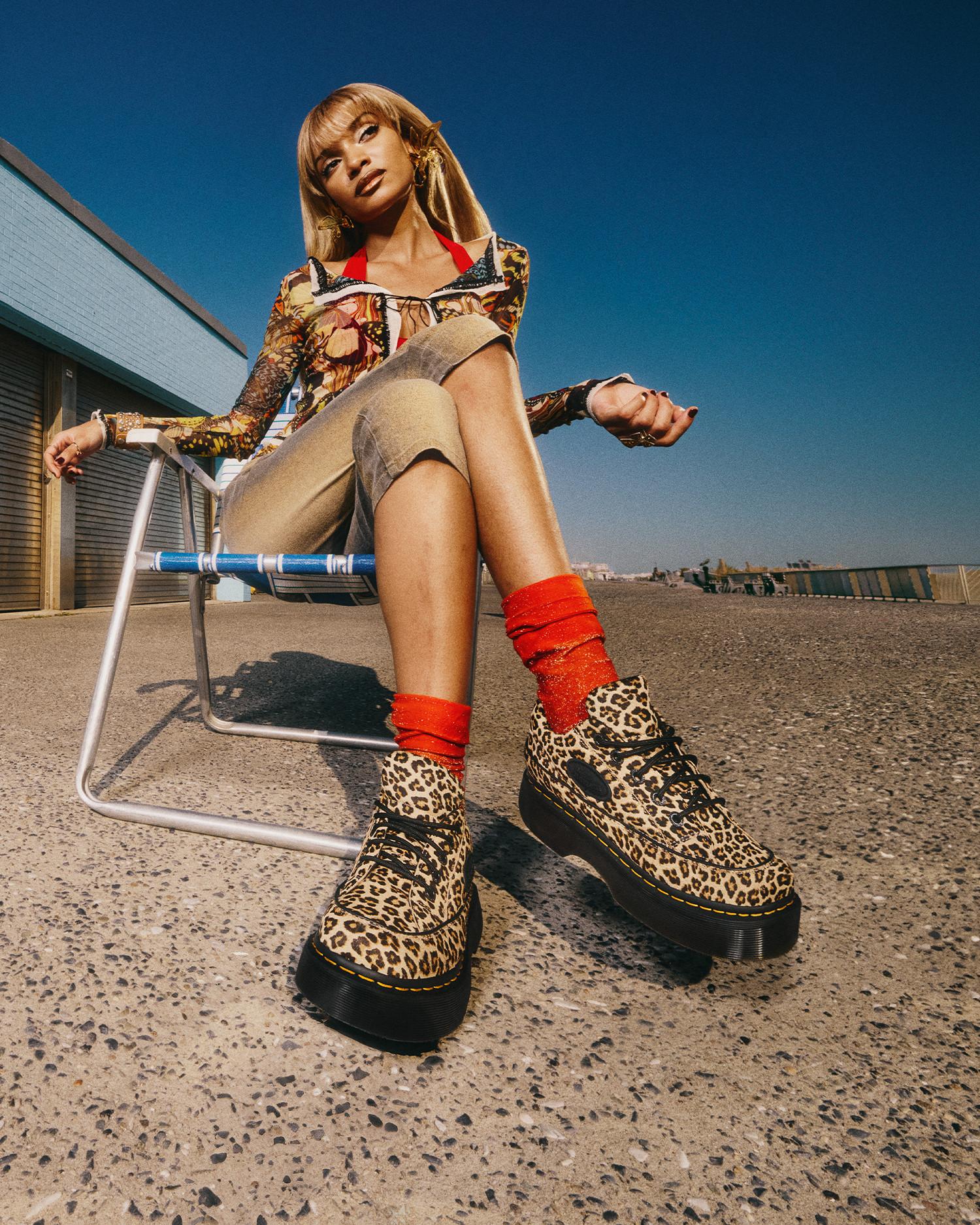 Buzz – Chaussures 5 Œillets à Imprimé Léopard